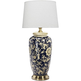 Ceramiczna lampa stołowa Lee 68cm czarno-granatowa